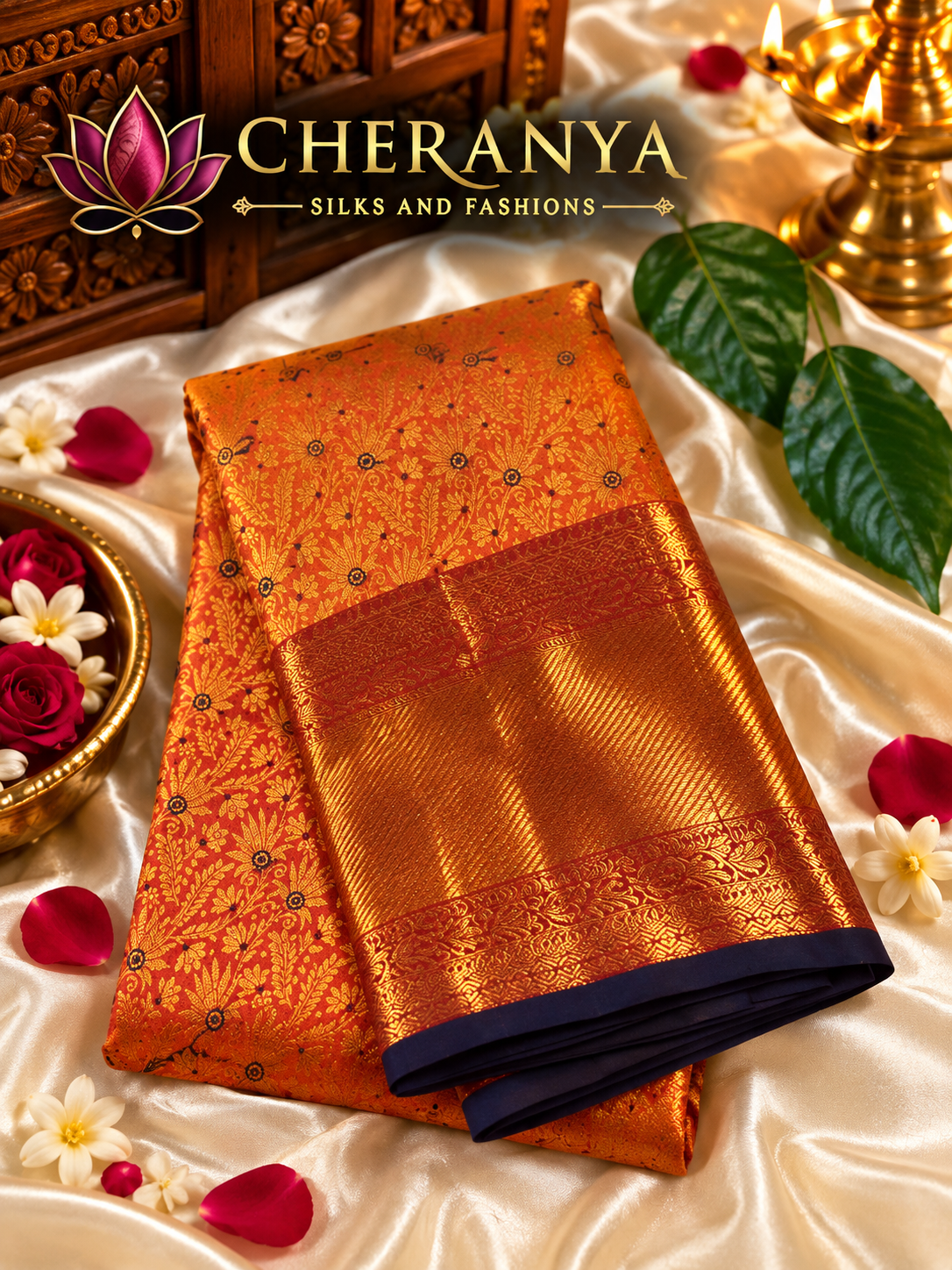 Cheranya Silks Golden Festive Elegance — Bridal Sarees