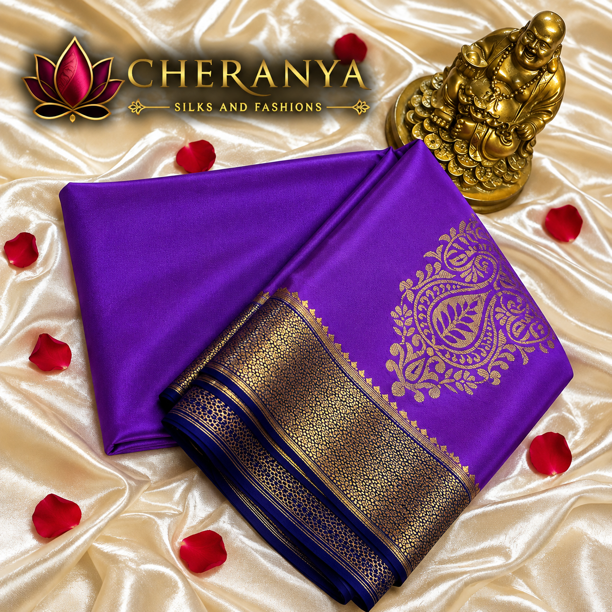 Cheranya Purple Silk Saree Showcase — Pure Mysore Crepe